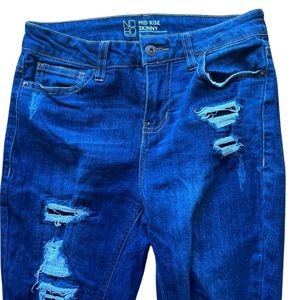 NOBO | Women's skinny, midrise, blue, denim, jeans, ripped